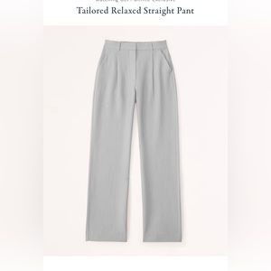 Abercrombie & Fitch Light Gray Tailored Relaxed Straight Pants